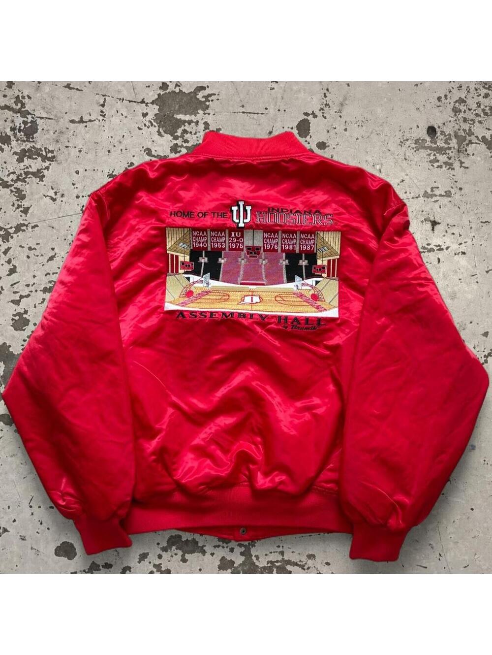 Mens Vintage 90s rare Indiana Hoosiers red bomber jacket SIze XXL